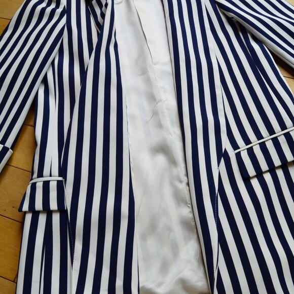 ZARA Striped Blazer Jacket Coat Lined 3/4 Sleeve Womens Size XS NWT - Picture 8 of 13